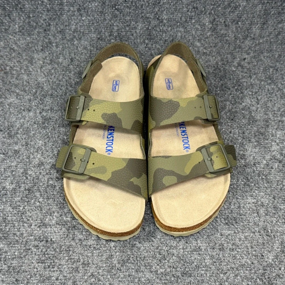 Birkenstock Milano Sandals‎ Men's 9 Desert Soil Camouflage Green Soft Footbed